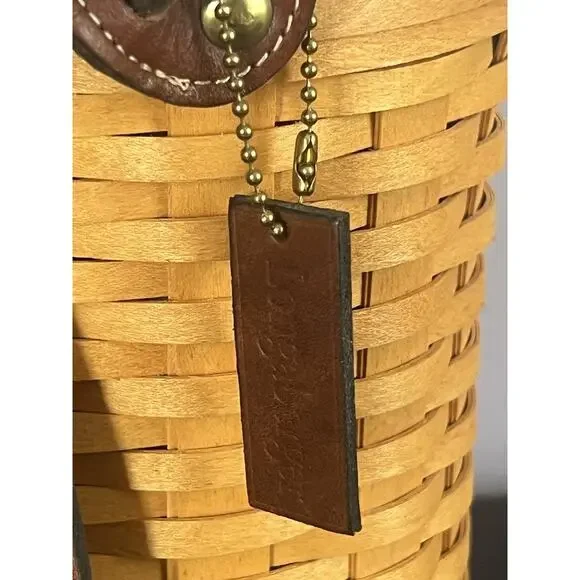 Longaberger 2000 Saddlebrook Country Estate Purse Maple Leather Strap Y2K VTG - Picture 7 of 14